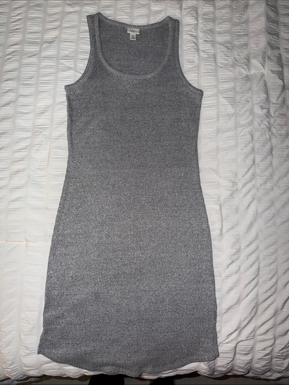 A New Day Ribbed Sleeveless Tank Dress in Gray